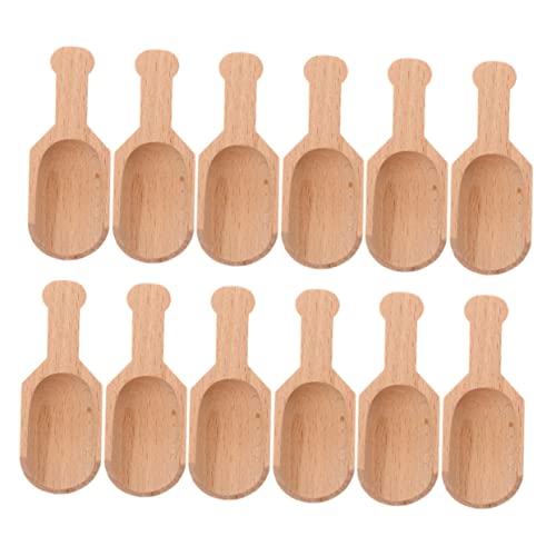 EXHUMKY 12 Stück Teiliges Multipurpose Holzlöffel Kleine Teelöffel Gewürzlöffel für Küche Vielseitig als Salz Zucker Milchpulver Löffel Geeignet Leichte Glatte Oberfläche von EXHUMKY