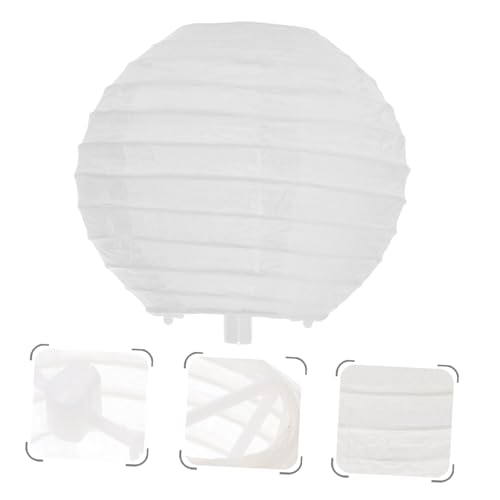 EXHUMKY 15 Stück Teiliges Weiße Runde Papierlaternen DIY Bemalbar Wiederverwendbar Leichte Partydekoration Hochzeit Geburtstag von EXHUMKY