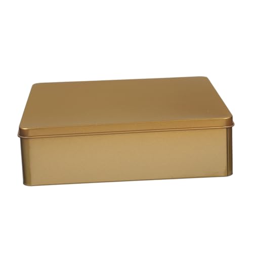 EXHUMKY 1stück Candy Packing Box Quadratische Tinplate Keksdose Für Süßigkeiten Und Große Aufbewahrungsbox Für Feste Und Feiern Stabile Und Dekorative Dose Gold von EXHUMKY