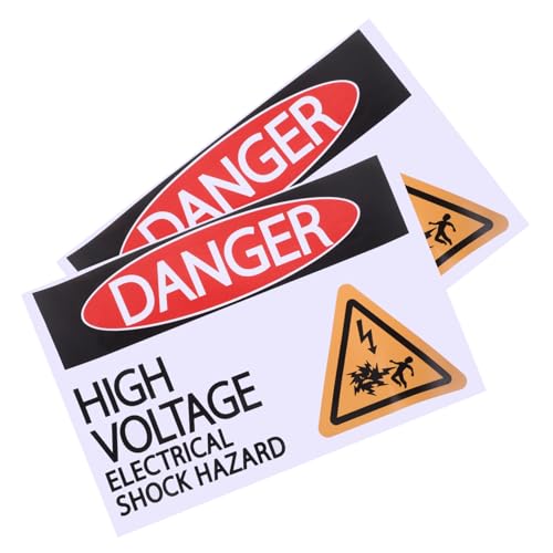 EXHUMKY 2 Blätter PVC Hochspannungswarnaufkleber Selbstklebende Vinyl Warnschilder für Elektroanlagen Wetterfeste Sicherheitshinweise für Glatte Oberflächen Industrie Baustellenschutz EXHUMKY 2 Blätter PVC Hochspannungswarnaufkleber Selbstklebende Vinyl Warnschilder für Elektroanlagen Wetterfeste Sicherheitshinweise für Glatte Oberflächen Industrie Baustellenschutz von EXHUMKY