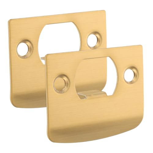 EXHUMKY 2 Stück D Strike Platten für Türschlösser Verstärkte Türschließbleche für Holz und Innentüren Installieren für Sichere von EXHUMKY