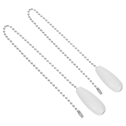 EXHUMKY 2 Stück Deckenventilator Kettenverlängerung mit Holzanhänger Dekorative Zugkette für Lampen und Ventilatoren Einfache Installation Langlebiges Design Ästhetische Aufwertung von EXHUMKY