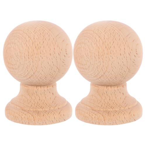 EXHUMKY 2stücke Holzkugel-endstücke Aus Massivem Hartholz Für Bettpfosten Gardinenstangen Und Bastelarbeiten Unbehandelte Holzpfostenkappen Mit Natürlichem Maserungseffekt EXHUMKY 2stücke Holzkugel-endstücke Aus Massivem Hartholz Für Bettpfosten Gardinenstangen Und Bastelarbeiten Unbehandelte Holzpfostenkappen Mit Natürlichem Maserungseffekt von EXHUMKY