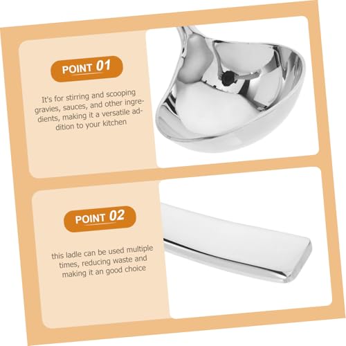 EXHUMKY 2 Stück Edelstahl Soßenlöffel Schöpflöffel mit Ergonomischem Griff Vielseitig für Soßen und Suppen Langlebig und Spülmaschinenfest Praktisches Küchenwerkzeug von EXHUMKY