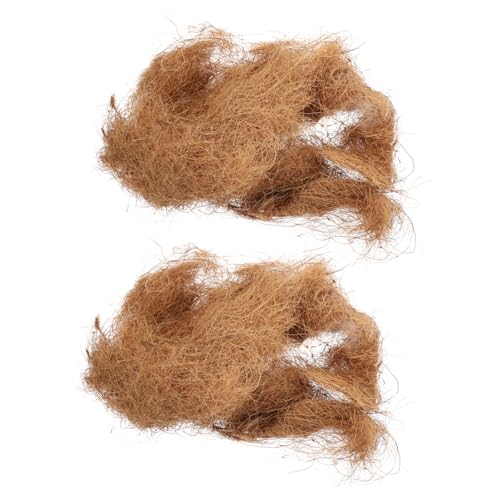 EXHUMKY 2 Stück Handmade Vogelnester aus Kokosfasern Warmes Vogelnest für Vögel für Zucht und Winterbedarf Hellbraun von EXHUMKY