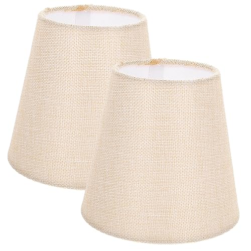 EXHUMKY 2 Stück Klein Lampenschirm Aufsteckbare Stoff Lampenschirme im Retro Stil für Pendelleuchten Stehlampe Wandleuchte Wohn und Esszimmer von EXHUMKY