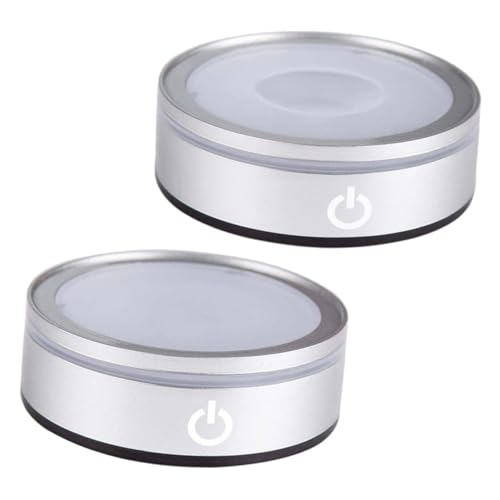 EXHUMKY 2 Stück LED Lichtsockel für Kristallkugeln mit Farbwechsel Touch Switch Geeignet für Verschiedene von Glaskugeln Romantische Beleuchtung Vielseitig Einsetzbar von EXHUMKY