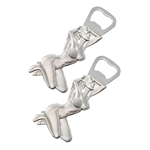 EXHUMKY 2 Stück Magnetische Flaschenöffner für Kühlschrank Metall Bieröffner mit Wandmontage Leichtgewichtiger Kapselheber für Zuhause und Unterwegs von EXHUMKY