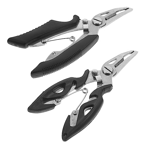 EXHUMKY 2 Stück Multifunktionale Angelzange Angelschneider mit Scherenfunktion Tragbar für Angler und Fischliebhaber von EXHUMKY