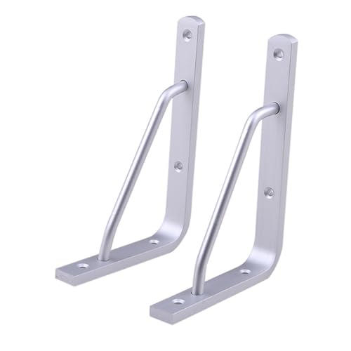 EXHUMKY 2 Stück Regalwinkel Aluminiumlegierung Wandhalterung Rostfrei und Stabil für Bücherregale Werkbänke und Küchenregale von EXHUMKY