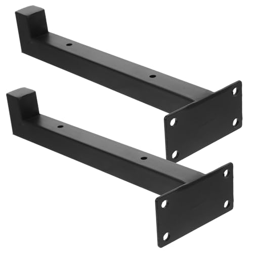 EXHUMKY 2 Stück Schwere Wandhalterung Schwarze Metall Regalträger für Schwebende Ablagen Korrosionsbeständig Stabiler Winkel für Wohnzimmer Büro Bad Flexible Nutzung von EXHUMKY