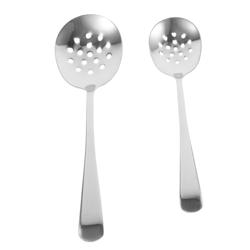 EXHUMKY 2 Stück Teiliges Edelstahl Kochlöffel mit Geschlitztem Sieblöffel und Suppenkelle Langlebig Ergonomisch Vielseitig Einsetzbar zum Kochen Servieren und Abtropfen Spülmaschinenfest von EXHUMKY