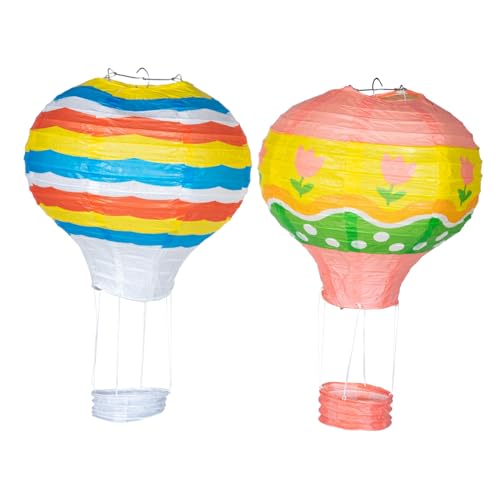 EXHUMKY 2 Stück Teiliges Papierlaternen Hot Air Balloon Dekoration Hängend Bunte Streifen und Blumen Motive Für Party Garten Fenster Decke Innen Außen EXHUMKY 2 Stück Teiliges Papierlaternen Hot Air Balloon Dekoration Hängend Bunte Streifen und Blumen Motive Für Party Garten Fenster Decke Innen Außen von EXHUMKY