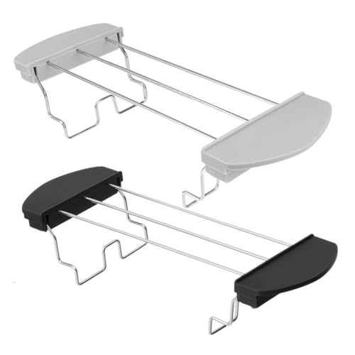 EXHUMKY 2 Stück Toaster Warming Rack Multifunktionales Sandwich und Toastregal Geeignet für Toaster Spülmaschinenfest und Platzsparend Schwarz von EXHUMKY