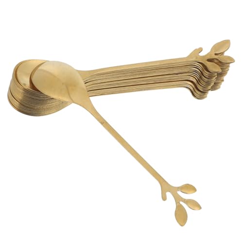 EXHUMKY 20 Stück Teiliges Set Löffel mit Design Goldene Teelöffel für Kaffee Dessert Eiscreme und Appetithäppchen Stilvolle und Langlebige Tischwaren für von EXHUMKY