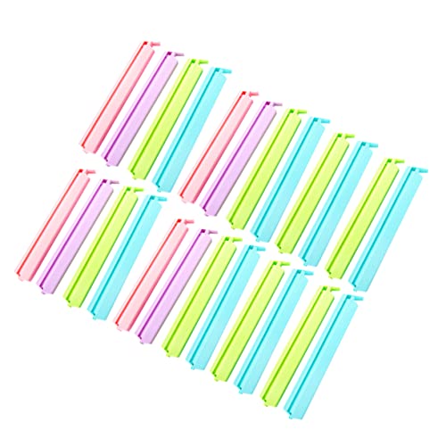 EXHUMKY 24 Stück Snackbeutel Verschlussclips Teiliges Set Robuste Lebensmittel Klammern mit Vakuum Funktion für Frische Snacks für Zuhause und Küche von EXHUMKY