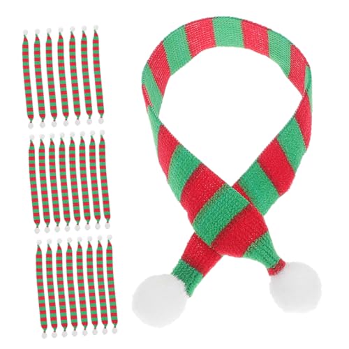 EXHUMKY 24 Stück Weihnachtlich Dekorativer Schal Puppenzubehör Zum Selbermachen Schals Mit Spielzeugfiguren Miniatur-schals DIY Doll Kleidung Schal Für Weinflaschen Stoff von EXHUMKY