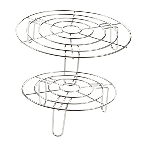 EXHUMKY 2Stücke Multifunktionales Dampfgestell aus Dampfgarer Rack für Küche Geeignet für Eiersteamer und Gemüse Robust und Leicht zu Reinigen von EXHUMKY