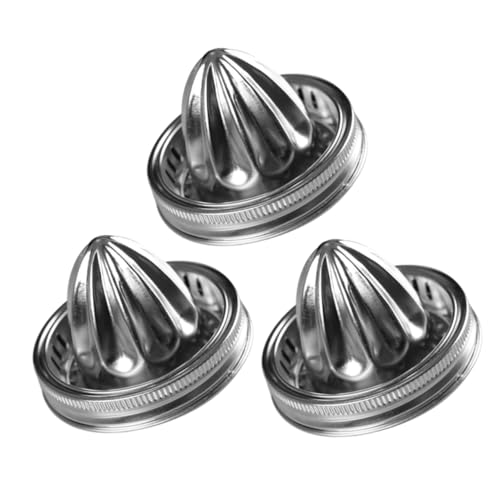 EXHUMKY 3 Stück Teiliges Manuelles Zitronenpressendeckel für Einmachgläser Praktischer Entsafterdeckel für Zitrusfrüchte und Saften für Zuhause und Partys von EXHUMKY