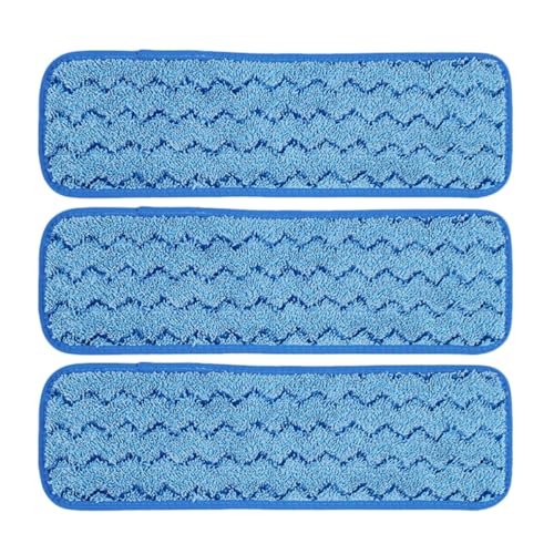 EXHUMKY 3 Stück Wiederverwendbare Mop Pads für Bodenreinigung Langlebige Mikrofaser Kompatibel mit Wischmopp für und Trockene Böden Waschbar und Leicht Austauschbar von EXHUMKY