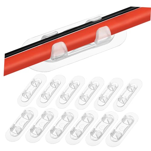 EXHUMKY 30 Stück Kabel Clips Selbstklebend für Wand Transparente Kabelhalter für Kabelorganisation Verschiedene Installieren für Schreibtisch und Zuhause von EXHUMKY