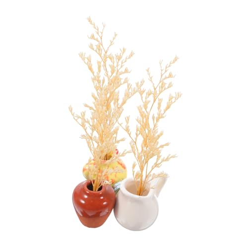 EXHUMKY 3Stücke Mini Keramik Vase Kühlschrankmagnete Dekorative Magnete für Küche und Büro Vielseitig Einsetzbar als Blumentöpfe oder Ornamente Robust und Farbenfroh von EXHUMKY