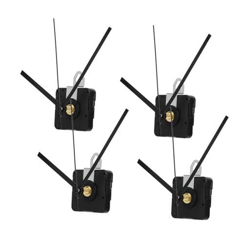 EXHUMKY 4 Sätze Silent Quartz Uhrwerk mit Langem Schaft Design Stilvolle Zeiger DIY Wanduhr Reparaturset für Präzise Zeitmessung und Einfache Montage von EXHUMKY