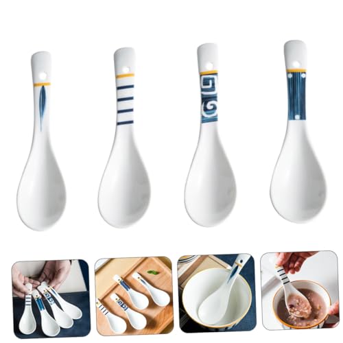 EXHUMKY 4 Stück Japanische Keramik Suppenlöffel Teiliges Verschiedene Designs Langlebig und Sicher Vielseitig Einsetzbar für Suppe und Brei Schlichtes Geschirr für Alltag EXHUMKY 4 Stück Japanische Keramik Suppenlöffel Teiliges Verschiedene Designs Langlebig und Sicher Vielseitig Einsetzbar für Suppe und Brei Schlichtes Geschirr für Alltag von EXHUMKY