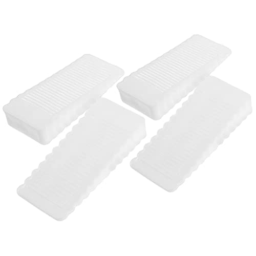 EXHUMKY 4 Stück Wackel Möbel Leveling Keile Multifunktionale Möbelunterlagen Türkeile rutschfest für Schränke Tische und Stühle Mittlere Weiß von EXHUMKY