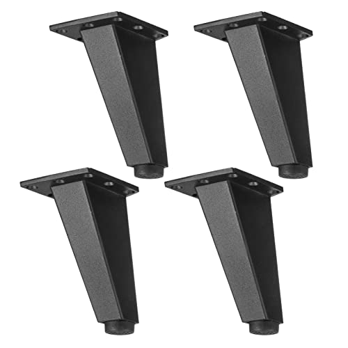 EXHUMKY 4Stücke Verstellbare Möbelbeine Aluminiumlegierung Schwarz für Sofas Couchtische Badezimmermöbel Stabil und Leicht zu Installieren von EXHUMKY
