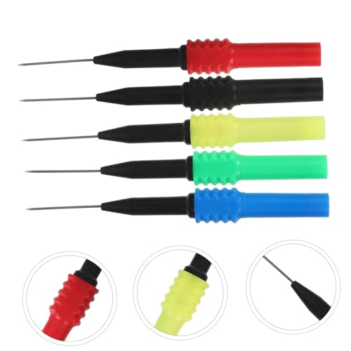 EXHUMKY 5 Stück Teiliges Multimeter Prüfsonden mit Stecknadel Zerstörungsfreie Messspitzen für Fahrzeug schaltkreise Messnadeln für Präzise Elektrische Diagnose und Kabeltest EXHUMKY 5 Stück Teiliges Multimeter Prüfsonden mit Stecknadel Zerstörungsfreie Messspitzen für Fahrzeug schaltkreise Messnadeln für Präzise Elektrische Diagnose und Kabeltest von EXHUMKY