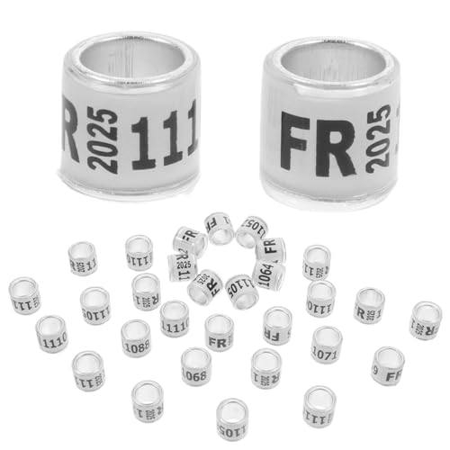EXHUMKY 50 Stück Aluminium Tauben Beinringe Weiß Französische Taubenringe Verstellbar Langlebig Für Brieftauben Hühner Zur Vogelidentifikation Und Training EXHUMKY 50 Stück Aluminium Tauben Beinringe Weiß Französische Taubenringe Verstellbar Langlebig Für Brieftauben Hühner Zur Vogelidentifikation Und Training von EXHUMKY