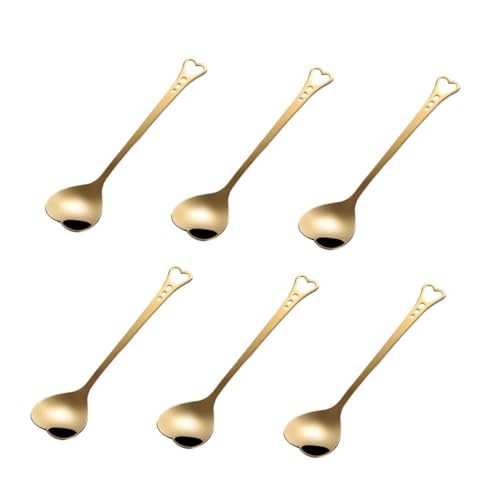 EXHUMKY 6 Stück Teiliges Edelstahl Herzförmige Dessertlöffel mit Langem Griff Rostfrei Spülmaschinenfest zum Rühren von Kaffee Eis und Getränken Stilvolles Design für Küche und Party EXHUMKY 6 Stück Teiliges Edelstahl Herzförmige Dessertlöffel mit Langem Griff Rostfrei Spülmaschinenfest zum Rühren von Kaffee Eis und Getränken Stilvolles Design für Küche und Party von EXHUMKY