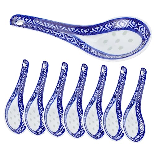 EXHUMKY 8 Stück Teiliges Asiatische Keramik Löffel Eleganter Porzellan Suppenlöffel im Chinesischen Stil für Porridge Desserts und Suppen Retro Design für Täglichen Gebrauch EXHUMKY 8 Stück Teiliges Asiatische Keramik Löffel Eleganter Porzellan Suppenlöffel im Chinesischen Stil für Porridge Desserts und Suppen Retro Design für Täglichen Gebrauch von EXHUMKY