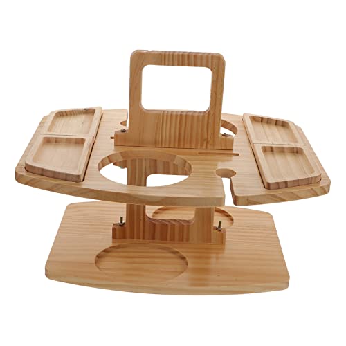 EXHUMKY Camping Lebensmittel Rack Tragbares Holzregal Für Picknick Und Snacks Mehrzweck Flaschenhalter Für Outdoor Aktivitäten Robust Und Langlebig Für Familie Und Garten von EXHUMKY