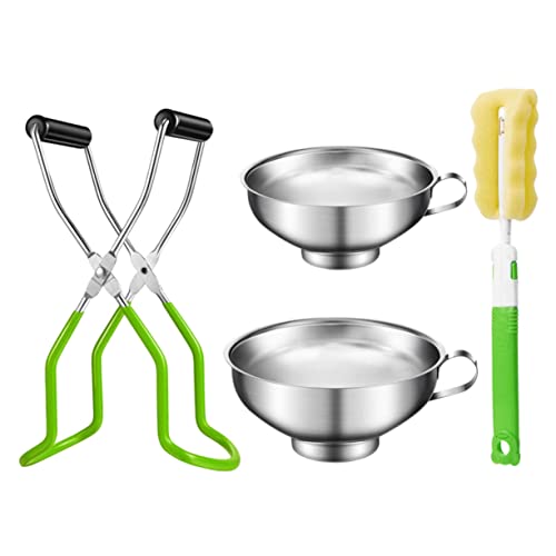 EXHUMKY Canning Set Teilig mit Praktischer Zange Trichter und Bürste Multifunktionale Einmachwerkzeuge für Einfache Handhabung und Lagerung Langlebig und Kompakt Zubehör für Einmachgläser von EXHUMKY