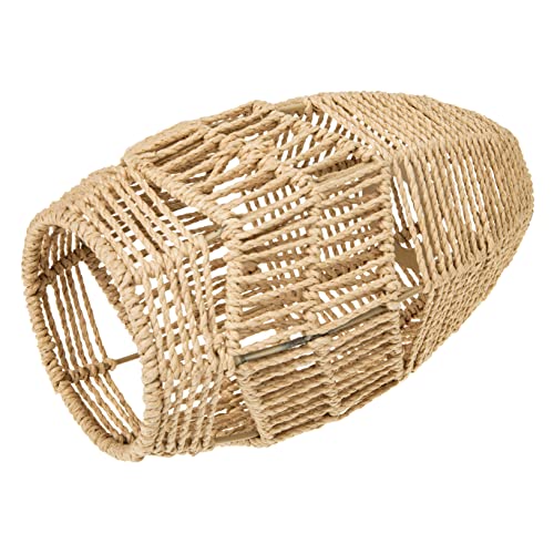 EXHUMKY Deckenlampe Lampenschirm im Rattan Look Imitation Rattan Lampenschirm Dekorative Lichtabdeckung Papierseil für Wohnzimmer und Schlafzimmer Installieren Robust und von EXHUMKY