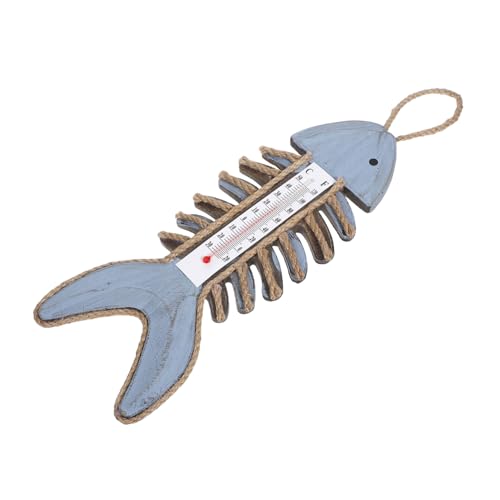 EXHUMKY Dekoratives Fischknochen Thermometer zur Wandmontage Temperaturmessgerät für Garten Wohnzimmer und Innenräume von EXHUMKY