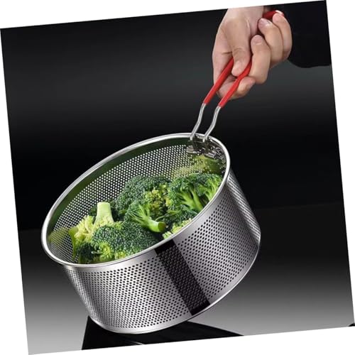 EXHUMKY Edelstahlsieb Mit Hochdichter Lochung Nudelfilter Aus Rostfreiem Stahl Siebkorb Für Frittierte Speisen Ergonomischer Griff Für Zuhause Und Restaurant von EXHUMKY