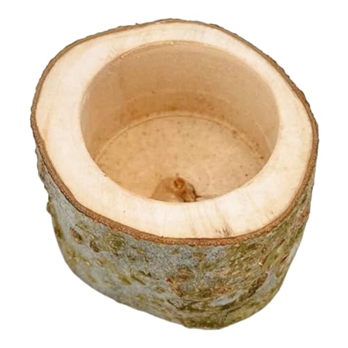 EXHUMKY Hamster Futternapf aus Holz Kleiner Napf für Kaninchen und Meerschweinchen Dekorative Futterstation für Hamster Langlebiger Holznapf für Kleintiere Wie Chinchilla und Eichhörnchen von EXHUMKY