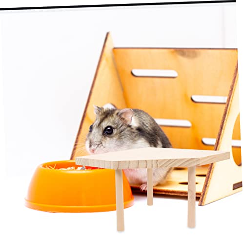 EXHUMKY Hamster Plattform aus Dickem Holz Stabile Käfigablage für Kleine Haustiere Nager Spielplatz und Landschaftsdekoration Geeignet für Zwerghamster Meerschweinchen Eichhörnchen von EXHUMKY