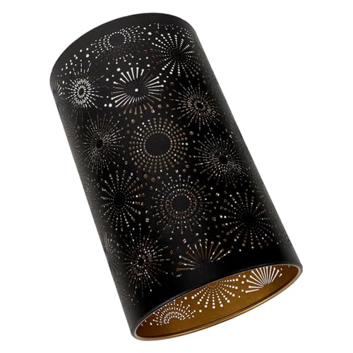 EXHUMKY Hollow out Iron Carving Lampshade Dekorativer Lampenschirm für Pendelleuchten Schwarz Gold für Zuhause Restaurant oder Hotel Langlebig und für Warme von EXHUMKY