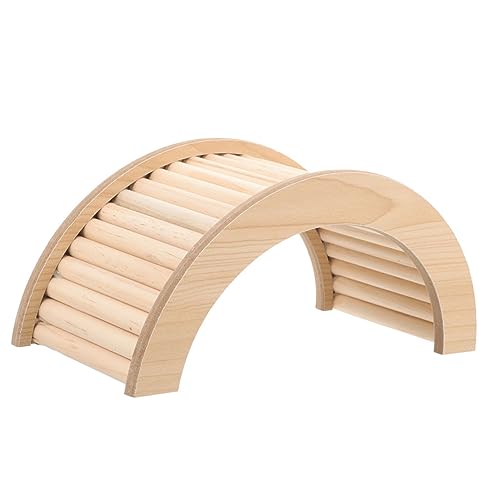 EXHUMKY Holz Hamster Kletterbrücke Spielzeugleiter für Zwerghamster Chinchillas und Meerschweinchen Sicheres und Langlebiges Kletterspielzeug für Kleine Haustiere Verstecken von EXHUMKY