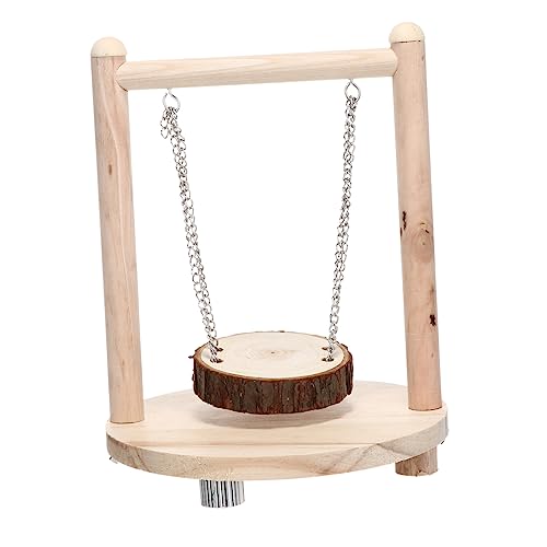 EXHUMKY Holz Hamster Schaukelsitz für Kleine Haustiere für Hamster Meerschweinchen und Vögel Fördert Spielspaß und Geistige Gesundheit von EXHUMKY