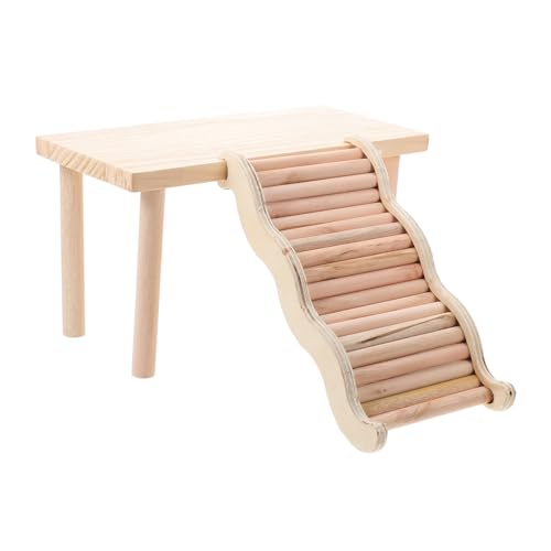 EXHUMKY Holz Hamsterleiter Teilig Bissfeste Kletterplattform für Hamsterkäfig Multifunktionale Etagen Spielzeugtreppe Natürliche Holzplattform zur Beschäftigung und Käfigdekoration für von EXHUMKY