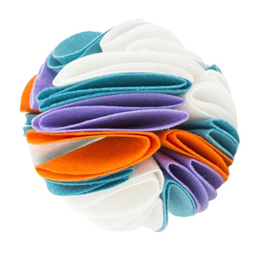 EXHUMKY Hundeschnüffelball Bunt Langlebiges Kauspielzeug und Futterspielzeug Interaktives Snuffle Toy zur Beschäftigung und Langsamen Futteraufnahme für Welpen und Ausgewachsene Hunde von EXHUMKY