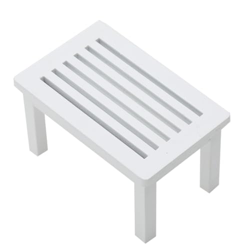 EXHUMKY Kreatives Holzmodell für Teetisch Miniatur Couchtisch Ornament Weiß für Puppenhäuser und DIY Projekte Langlebig und Realistisch Gefertigt Perfektes Zubehör für Miniaturwelten von EXHUMKY
