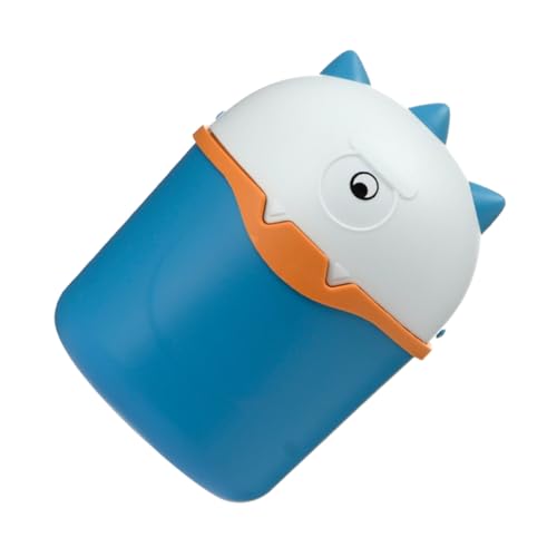 EXHUMKY Mini Desktop Mülleimer mit Deckel Kunststoff Abfalleimer für Büro und Zuhause Stabiler Tisch Abfallbehälter Cartoon Design Praktischer Müllbehälter mit Klappdeckel von EXHUMKY