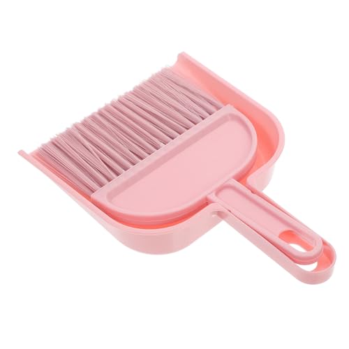 EXHUMKY Kompaktes Mini Besen Und Kehrblech Set Für Zuhause Tragbares Tischkehre Set Mit Feinen Borsten Für Schreibtische Betten Und Kleine Flächen Rosa von EXHUMKY