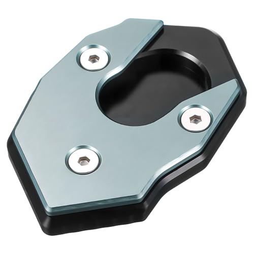 EXHUMKY Motorrad Seitenständer Pad Aluminiumlegierung rutschfest Robust mit Schraubendreher und Kleber Passend für Verschiedene Motorradmodelle von EXHUMKY